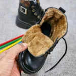 کفش نیمبوت بچگانه بغل زیپ کترپلار مشکی ( نیمبوت CAT ) - تصویر 3